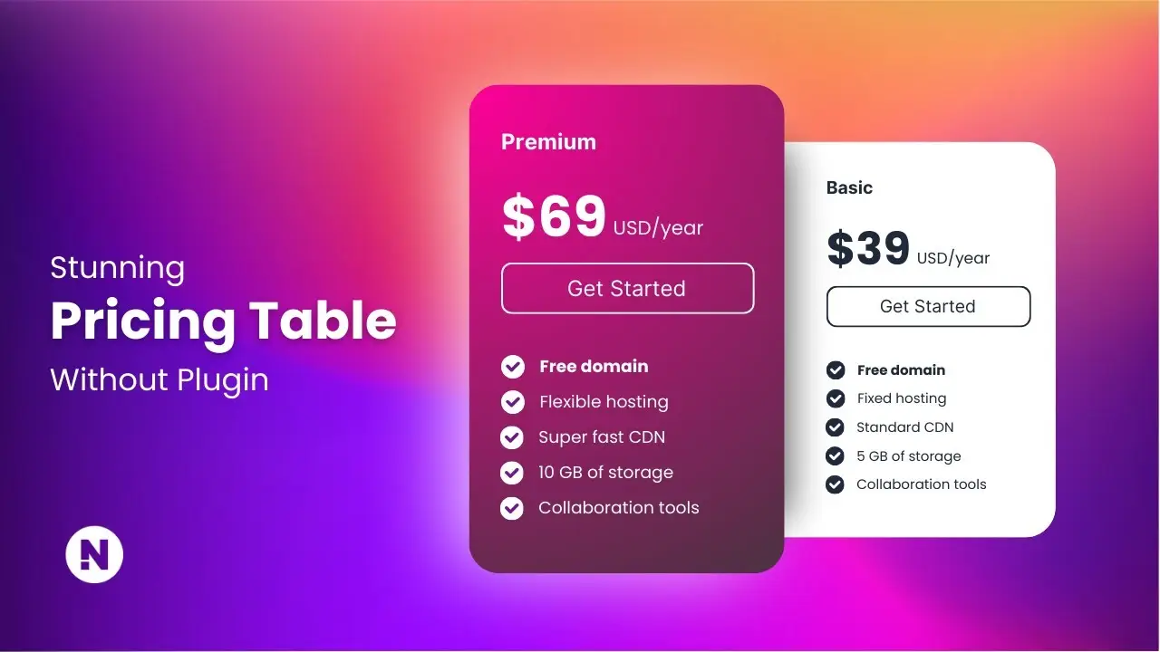 How to Create a Pricing Table in WordPress Without Elementor