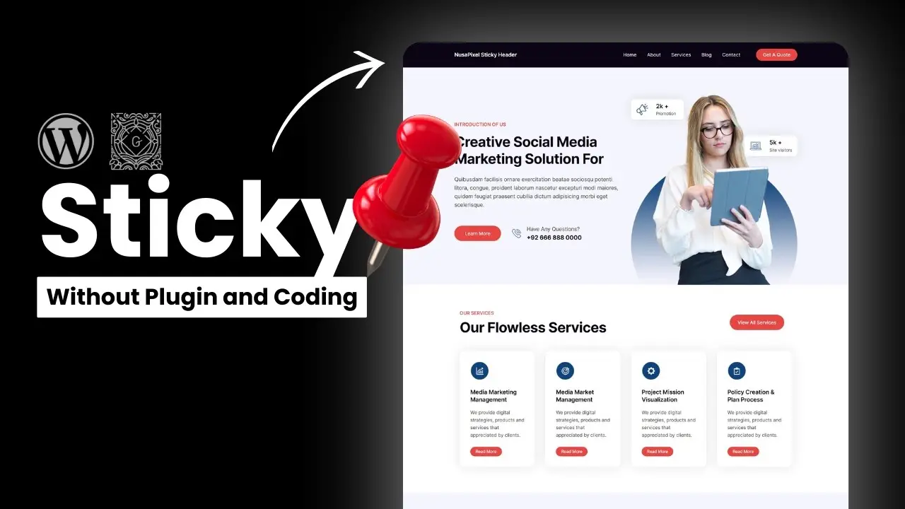 How to Create a Sticky Header in WordPress Gutenberg (Without Plugin)